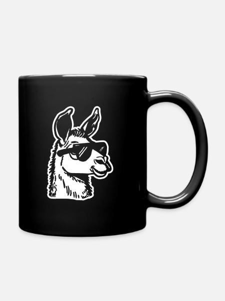 Lama - Tasse einfarbig - Schwarz
