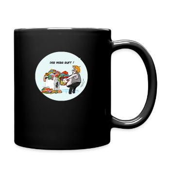 Der Berg ruft - Tasse einfarbig - Schwarz - Rechts