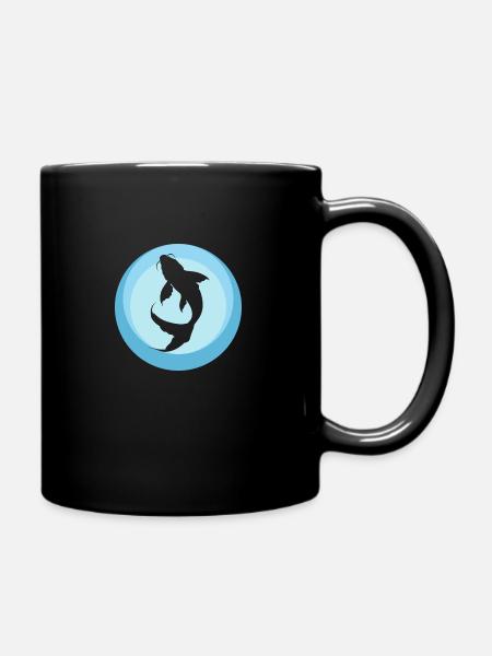 Koi Fisch Fischer - Tasse einfarbig - Schwarz