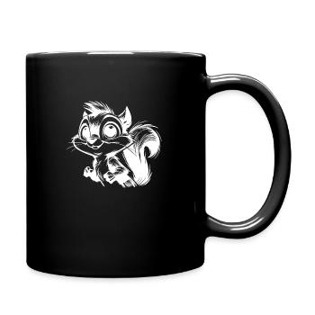 Eichhörnchen Portrait Kinder Bleistiftskizze - Tasse einfarbig - Schwarz - Rechts