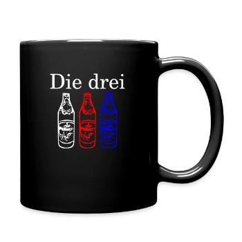 Die Drei Flaschen - hell - Tasse einfarbig - Schwarz - Rechts