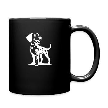 Petit chien dalmatien beau portrait de chien - Mug uni - noir - Droite