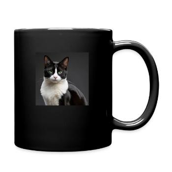 Katze - Tasse einfarbig - Schwarz - Rechts