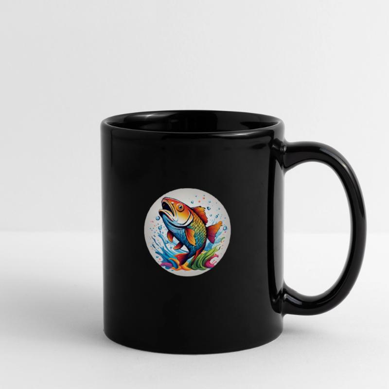 Fisch runder Batch Tasse einfarbig