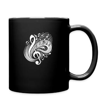 Notes de musique flottantes Clé volante - Mug uni - noir - Droite