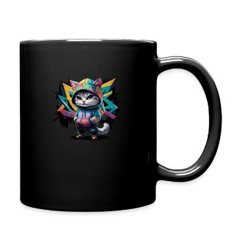 grafitti cat - Mug uni - noir - Droite