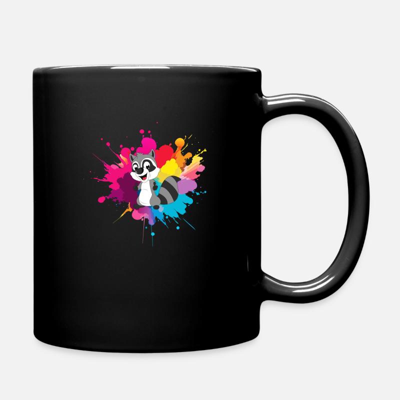 Waschbär - Tasse einfarbig - Schwarz