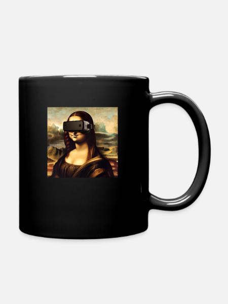 Mona Lisa Virtual Reality - Tasse einfarbig - Schwarz