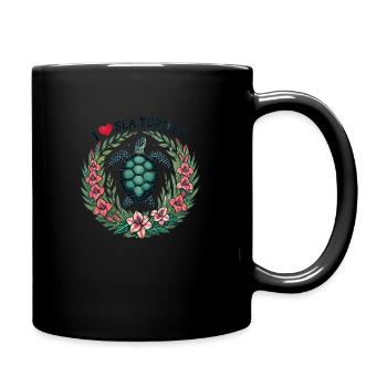 I Love Sea Turtles - Full Colour Mug - black - Right