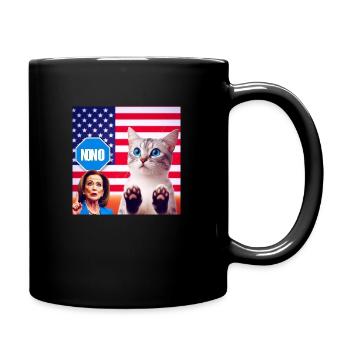 the cat says NO - Full Colour Mug - black - Right
