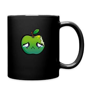 Sad Green Apple - Full Colour Mug - black - Right