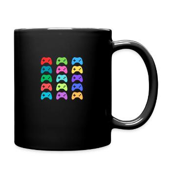 Controller in Regenbogenfarben - Bunt - Gaming - Tasse einfarbig - Schwarz - Rechts