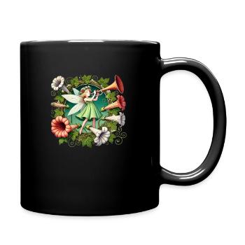 Trompetenfee - Tasse einfarbig - Schwarz - Rechts