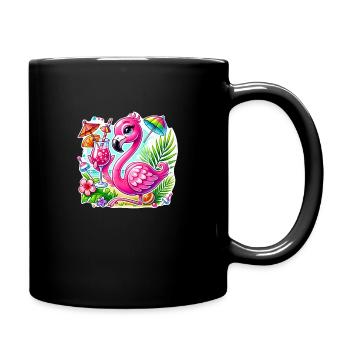 Flamingo - Tasse einfarbig - Schwarz - Rechts