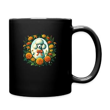 Pudel - Tasse einfarbig - Schwarz - Rechts
