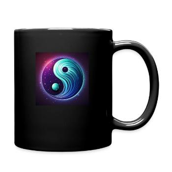 Neon ying-yang - Full Colour Mug - black - Right