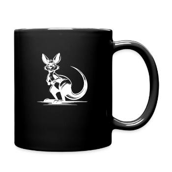 Lächelndes australisches Känguru - Tasse einfarbig - Schwarz - Rechts