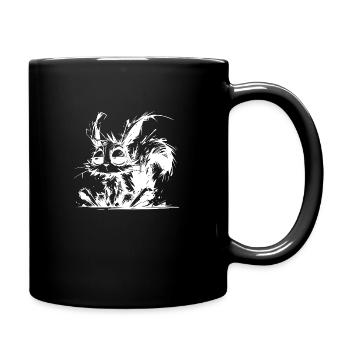 Total verschlafenes Eichhörnchen Horror Skizze - Tasse einfarbig - Schwarz - Rechts