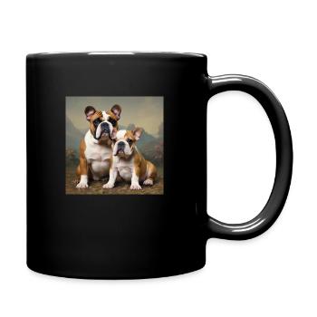 Bulldoggen Duo - Tasse einfarbig - Schwarz - Rechts