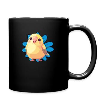 Wellensittich Spatz Vogelschwarm - Tasse einfarbig - Schwarz - Rechts