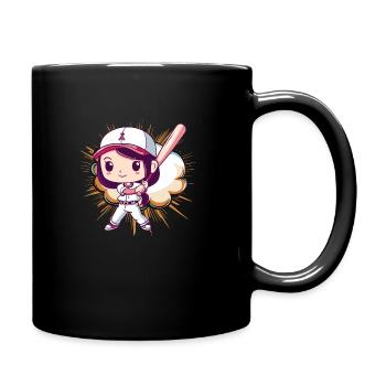 Baseball Baseballspieler Catcher - Tasse einfarbig - Schwarz - Rechts