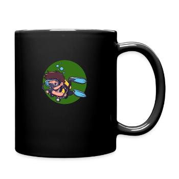 Diver Scuba Diving - Full Colour Mug - black - Right