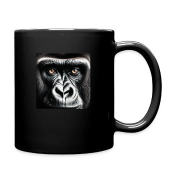 Gorilla, der Dir in die Augen sieht - Tasse einfarbig - Schwarz - Rechts