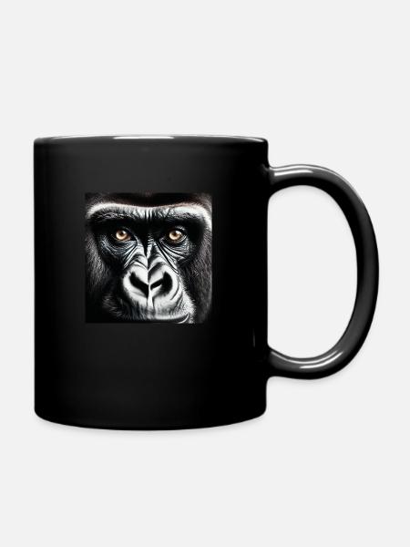Gorilla, der Dir in die Augen sieht - Tasse einfarbig - Schwarz