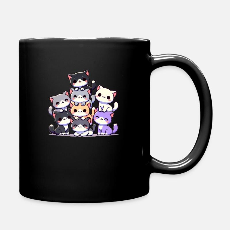 Chats mignons empilés ensemble, Love Cats - Mug uni - noir