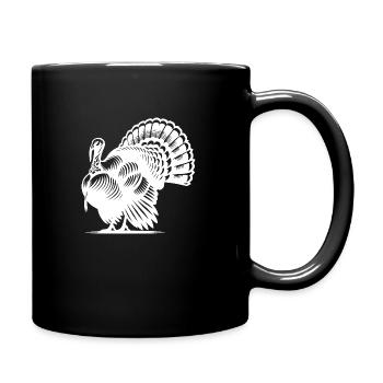 Grande dinde au plumage énorme - Mug uni - noir - Droite