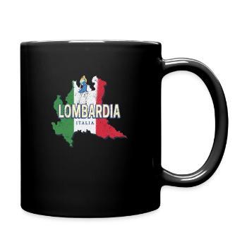 Lombardie Italie Région Rétro Carte Souvenir - Mug uni - noir - Droite
