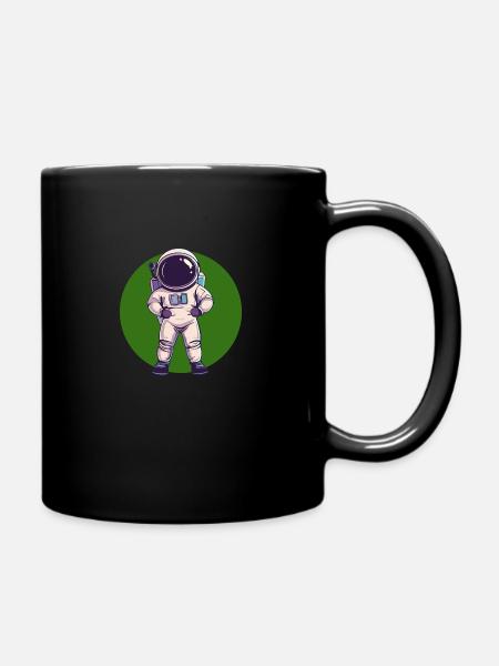 Astronaut Raumschiff - Tasse einfarbig - Schwarz