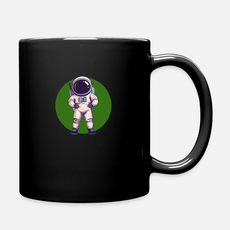 Astronaut Raumschiff - Tasse einfarbig - Schwarz