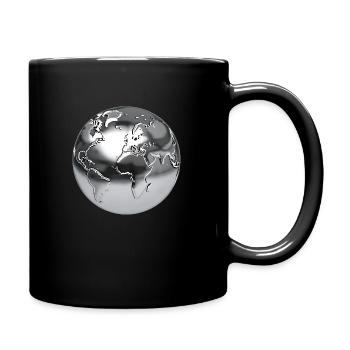 Planet Erde - Tasse einfarbig - Schwarz - Rechts