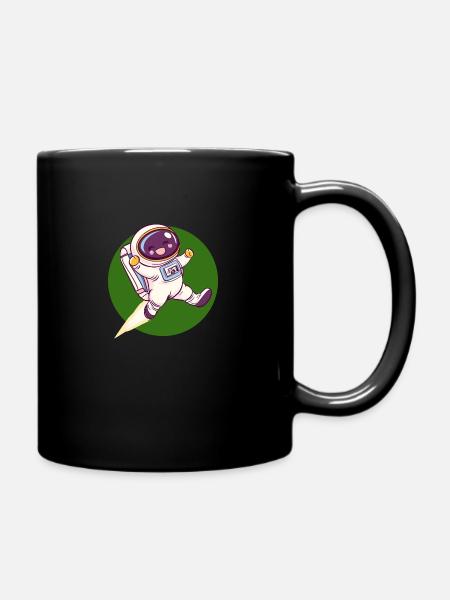 Astronaut Weltall - Tasse einfarbig - Schwarz