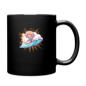 Surfer Surfing Hawaii - Full Colour Mug - black - Right