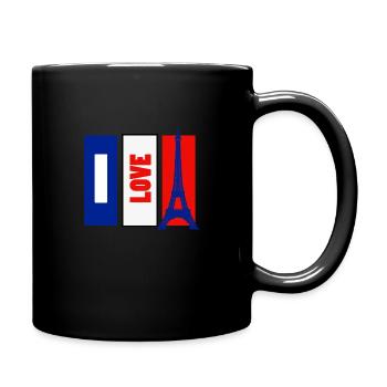 T-shirt with French flag and I Love France - Full Colour Mug - black - Right