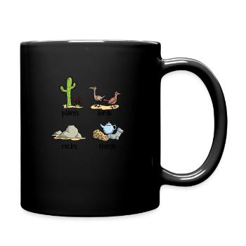 Plants birds rocks things - Full Colour Mug - black - Right