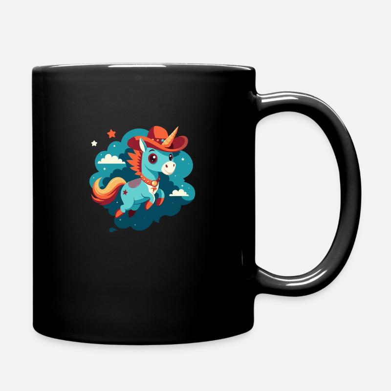 Cowboy.Einhorn - Tasse einfarbig - Schwarz