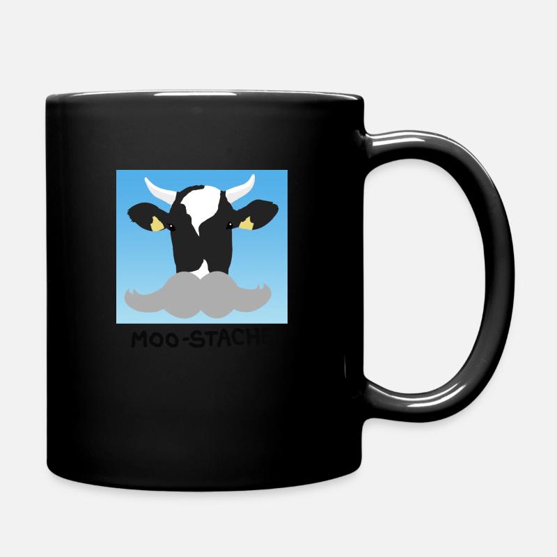 Eine Kuh mit Schnurrbart - Tasse einfarbig - Schwarz