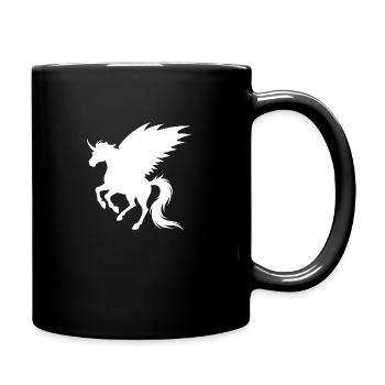 Demon Unicorn - Silhouette with Wings - Full Colour Mug - black - Right