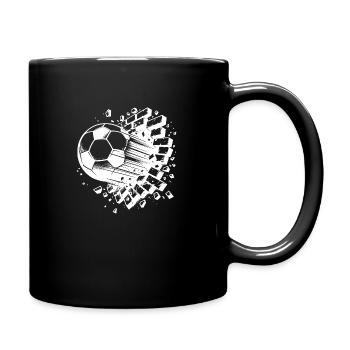 Banger Soccer Shot Breaks Through Brick Wall - Full Colour Mug - black - Right