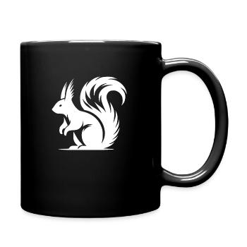 Cute Squirrel Tattoo Style Drawing - Full Colour Mug - black - Right