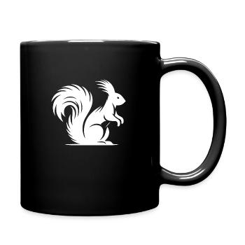 Putziges Eichhörnchen mit buschigem Schwanz - Tasse einfarbig - Schwarz - Rechts