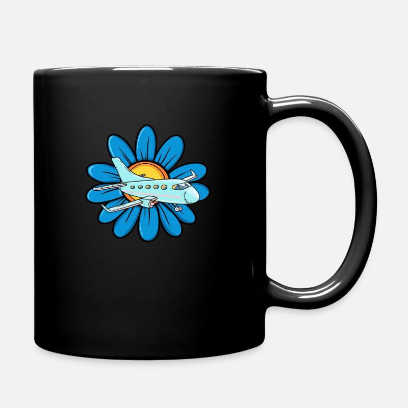 Airplane Jet - Full Colour Mug - black