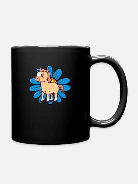 Pferde Wildpferd - Tasse einfarbig - Schwarz