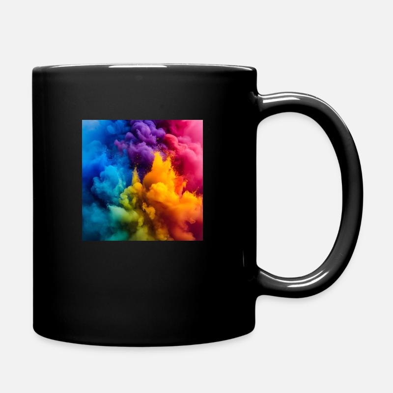 Farbexplosion: Kreativer Farbspritzer Kunstfans - Tasse einfarbig - Schwarz