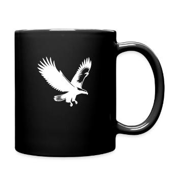 Elegant eagle approaching with broad wings - Full Colour Mug - black - Right