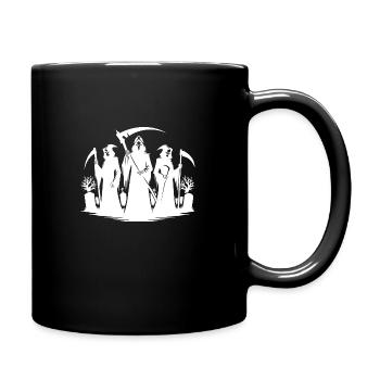 Creepy Grim Reaper Halloween Cemetery Party - Full Colour Mug - black - Right