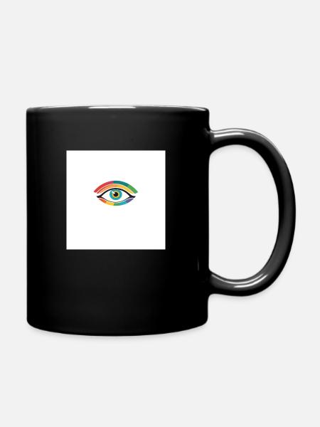Bunte Auge - Tasse einfarbig - Schwarz